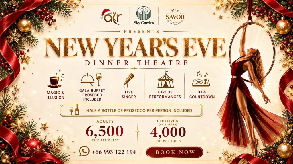 New Year’s Eve Dinner Theatre 2027, 31 December 2026, Sky Garden Koh Samui